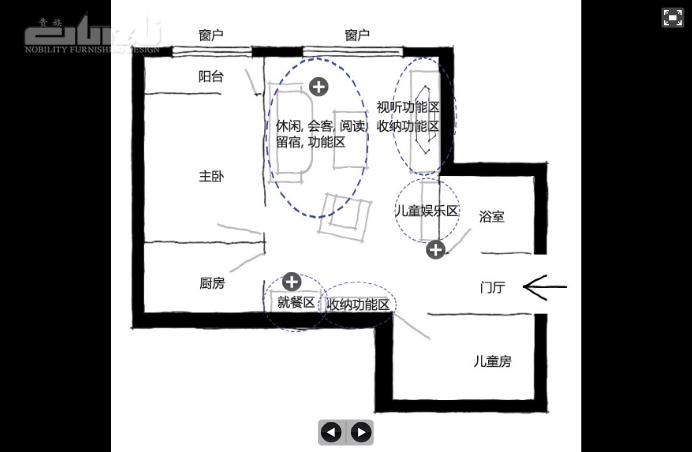 空间规划——三口生活的客厅功能区划实例